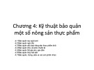 Bài giảng Bảo quản sau thu hoạch: Chương 4 - Kinh nghiệm từ Nguyễn Thị Hạnh