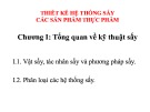 Bài giảng thiết kế hệ thống sấy sản phẩm thực phẩm: Tổng quan về kỹ thuật sấy - Chương 1