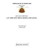 Bài giảng Lý thuyết hóa sinh lâm sàng Trường ĐH Võ Trường Toản [mới nhất]