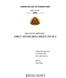 Bài giảng Thực hành Hóa phân tích 2 Trường ĐH Võ Trường Toản
