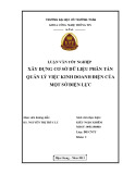 Luận văn tốt nghiệp Công nghệ thông tin: Xây dựng cơ sở dữ liệu phân tán quản lý việc kinh doanh điện của một cơ sở điện lực