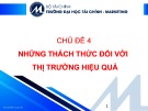 Bài giảng Tài chính hành vi - Chủ đề 4: Những thách thức đối với thị trường hiệu quả
