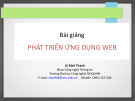 Bài giảng Phát triển ứng dụng web: Chương 4.1 - Lê Đình Thanh