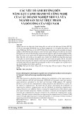 Năng lực cạnh tranh công nghệ: Các yếu tố ảnh hưởng đến doanh nghiệp nhỏ và vừa ngành sản xuất thực phẩm, đồ uống Việt Nam