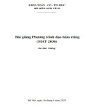 Bài giảng Phương trình đạo hàm riêng: Phần 2 - Thầy Dư Đức Thắng