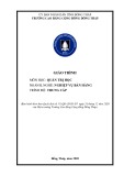 Giáo trình Quản trị học Nghiệp vụ bán hàng Trung cấp - Trường Cao đẳng Cộng đồng Đồng Tháp (2020)