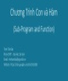 Bài giảng Cơ sở lập trình: Chương trình con và hàm (Sub-program and function) - Trịnh Tấn Đạt