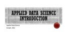 Lecture Applied data science: Application