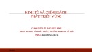 Bài giảng Kinh tế và chính sách phát triển vùng: Chương 4 - TS. Đào Duy Minh