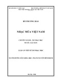 Luận án Tiến sĩ Âm nhạc học: Nhạc múa Việt Nam