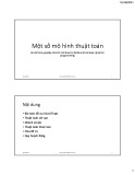 Bài giảng Cấu trúc dữ liệu và thuật toán: Chương 3 - Một số mô hình thuật toán