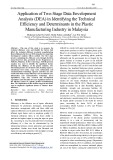 Application of two-stage data envelopment analysis (DEA) in identifying the technical efficiency and determinants in the plastic manufacturing industry in Malaysia