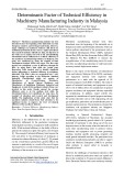 Determinants factor of technical efficiency in machinery manufacturing industry in Malaysia