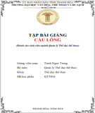 Bài giảng Cầu lông (Phần 2): Trường Đại học Văn hóa, Thể thao và Du lịch Thanh Hóa