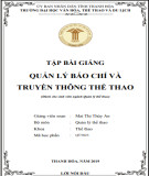 Bài giảng Quản lý báo chí và truyền thông thể thao (Phần 1) - Đại học Văn hóa, Thể thao và Du lịch Thanh Hóa