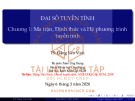 Bài giảng Đại số tuyến tính: Chương 1 - TS. Đặng Văn Vinh (2020)