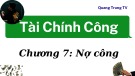 Bài giảng Tài chính công - Chương 7: Nợ công