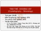 Bài giảng Tinh thể và khoáng vật - Chương 1: Mở đầu