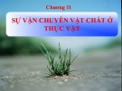 Bài giảng Sinh học đại cương - Chương 11: Sự vận chuyển vật chất ở thực vật