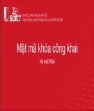 Bài giảng Mật mã ứng dụng: Hệ mật RSA - Đại học Bách khoa Hà Nội