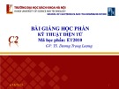 Bài giảng Kỹ thuật điện tử: Chương 2 - TS. Dương Trọng Lượng