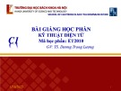 Bài giảng Kỹ thuật điện tử: Chương 1 - TS. Dương Trọng Lượng
