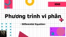 Bài giảng Vi tích phân 2B: Phương trình vi phân