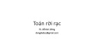 Bài giảng Toán rời rạc: Đại số Boole - TS. Đỗ Đức Đông