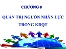 Bài giảng Quản trị kinh doanh quốc tế: Chương 8