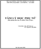 Bài giảng Tâm lý học phụ nữ: Phần 1 (Mới Nhất)