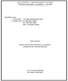 Bài giảng Phân tích thị trường lao động: Phần 2 - TS. Bùi Thị Phương Thảo