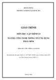 Giáo trình Lập trình C# Công nghệ thông tin (Cao đẳng liên thông) - Trường Cao đẳng Xây dựng số 1
