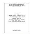 Giáo trình Nghiệp vụ lễ tân 2 (Ngành: Quản trị khách sạn - Trung cấp) - Trường Cao đẳng nghề Ninh Thuận