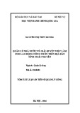 Quản lý nhà nước về giải quyết việc làm cho lao động nông thôn tỉnh Thái Nguyên: Tóm tắt Luận án Tiến sĩ Quản lý công