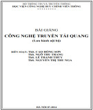 Bài giảng Công nghệ truyền tải quang Phần 2: ThS. Cao Hồng Sơn (Chuẩn nhất)