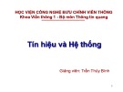 Bài giảng Tín hiệu và hệ thống: Chương 2 - Trần Thủy Bình