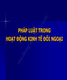 Bài giảng Pháp luật trong hoạt động kinh tế đối ngoại - Chương 1: Tổng quan về pháp luật trong hoạt động kinh tế đối ngoại