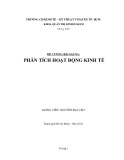 Đề cương bài giảng Phân tích hoạt động kinh tế chuẩn nhất - Trường Cao đẳng Công nghệ TP. HCM