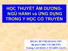 Bài giảng Học thuyết âm dương - ngũ hành và ứng dụng trong y học cổ truyền - BSCK1. Bùi Thị Hoàng Yến