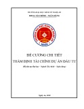 Đề cương chi tiết học phần Thẩm định tài chính dự án đầu tư (Hệ đào tạo Đại học – Ngành: Tài chính - Ngân hàng) - Trường Đại học Kinh tế Nghệ An