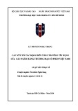 Tăng trưởng tín dụng Ngân hàng Thương mại Cổ Phần Việt Nam: Luận văn Thạc sĩ Tài chính Ngân hàng về các yếu tố tác động