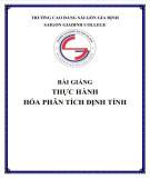 Bài giảng Thực hành Hóa phân tích định tính - Trường Cao đẳng Sài Gòn Gia Định