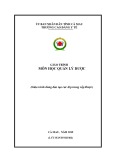 Giáo trình Quản lý dược Trung cấp chuẩn nhất - Trường Cao đẳng Y tế Cà Mau