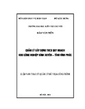 Luận văn Thạc sĩ Quản lý đô thị và công trình: Quản lý xây dựng theo quy hoạch Khu công nghiệp Bình Xuyên   - tỉnh Vĩnh Phúc