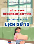 Đề thi học sinh giỏi Lịch sử lớp 12 tỉnh Bà Rịa - Vũng Tàu năm 2024-2025 (Sở GD&ĐT) mới nhất