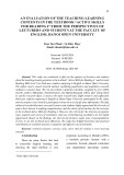 An evaluation of the teaching learning contents in the textbook "active skills for reading 4" from the perspectives of lecturers and students at the Faculty of English, Hanoi Open University