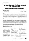 Các nhân tố ảnh hưởng đến tiếp cận dịch vụ y tế của lao động nhập cư: Trường hợp nghiên cứu tại tỉnh Bắc Ninh
