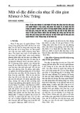 Một số đặc điểm của nhạc lễ dân gian Khmer ở Sóc Trăng