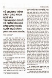 Về chương trình sách giáo khoa ngữ văn trung học cơ sở và phần văn học dân gian trong cuốn Ngữ văn 6