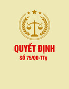 Quyết định số 75/QĐ-TTg (Thủ tướng Chính phủ)